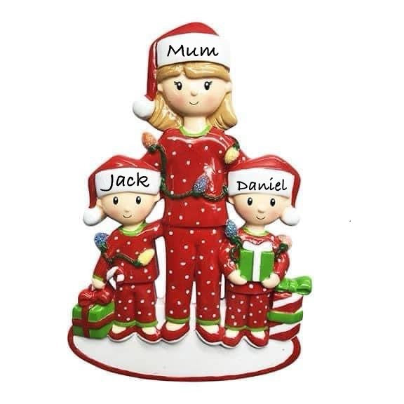 Mum & 2 Children Christmas Decoration