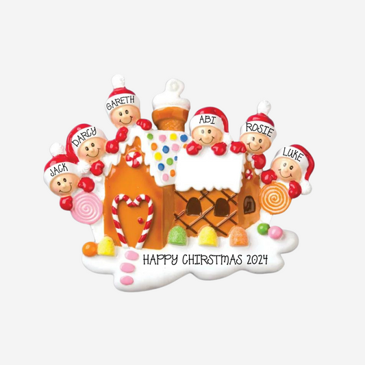 Family of 6 Christmas Decoration Gingerbread